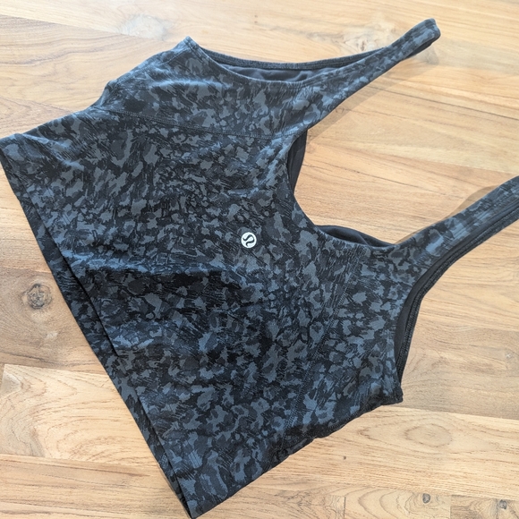 Lululemon Align Tank Top Wild Thing Camo Deep Coal Multi Black Nulu Crop Bra 8 - Picture 5 of 7